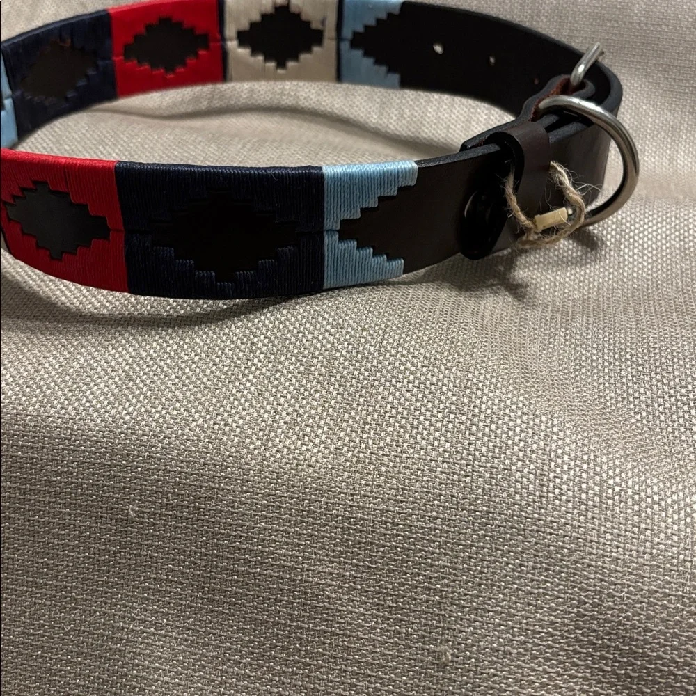 Tikaro Embroidered Leather Dog Collar